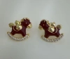 Red Lucky Flying Horse Zircon stud earrings for the New Year of 2026, a unique and beautiful, high-end, light luxury ear accessory for the zodiac year Specification image
